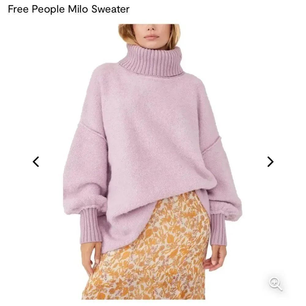 Free People Women's Milo Sweater - Lavender size small